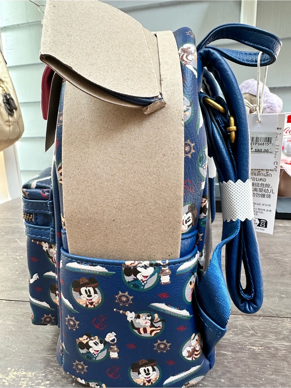 Loungefly Kids Navy Disney Mickey Bow Mini Cruiselines Backpack - Picture 6 of 6